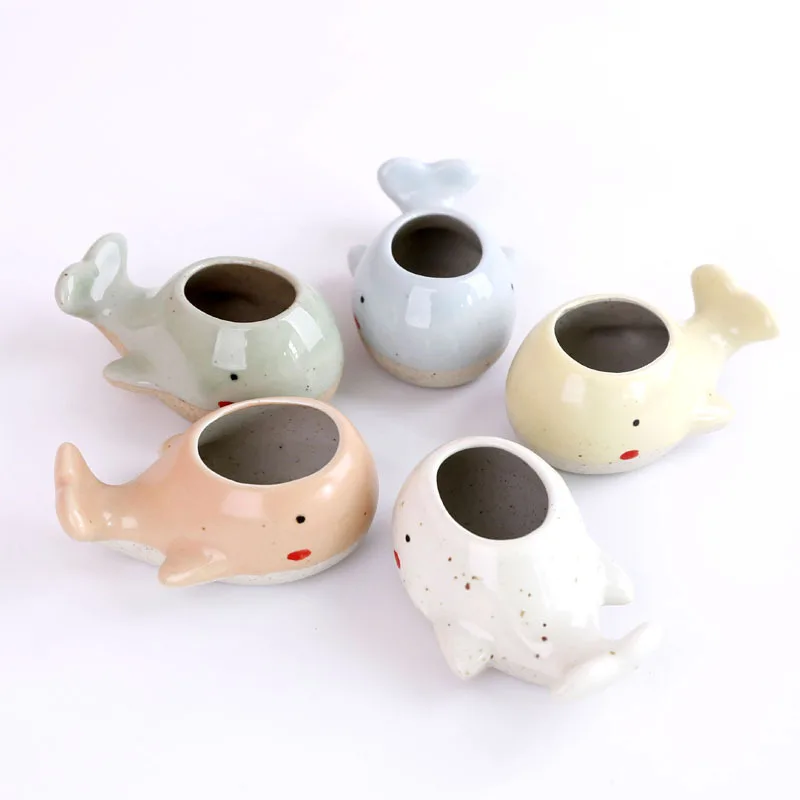 Цветочный горшок с мультяшным Китом для суккулентов животных настольный кактус