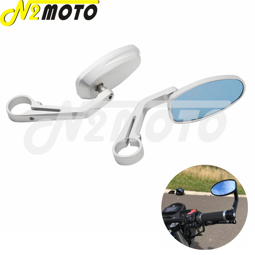 

22mm Motorcycle 7/8" Handlebar Rearview Mirrors Chrome Side Mirrors For Yamaha Honda Suzuki Cafe Racer Chopper Side View Mirrors
