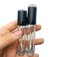 5ml empty lip gloss tubes with wand black cap 8ml clear lipgloss containerprofessional beauty makeup tools wholesale