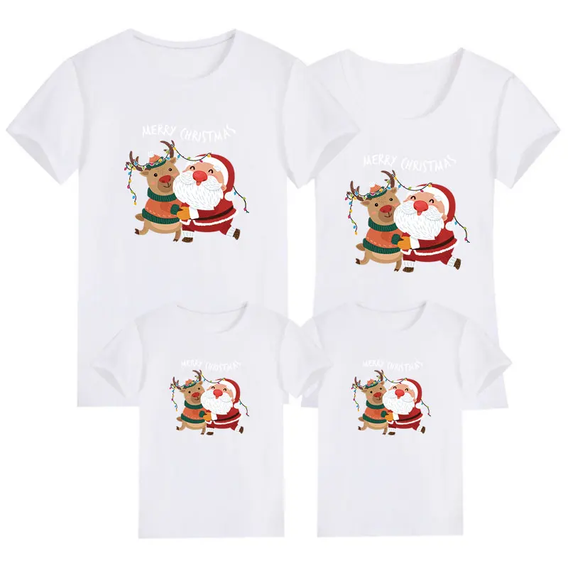 Camiseta a juego de pap&aacute; mam&aacute;, Pap&aacute; Noel, ciervo, mam&aacute;, Body de beb&eacute;, Padre, Hijo, madre e hija, trajes combinados-4