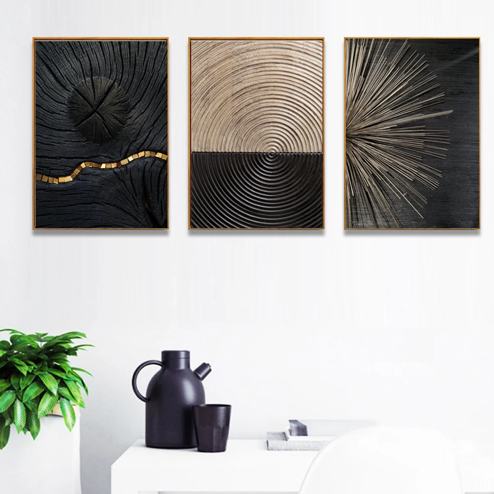 

Abstract Black Gold Landscape Pictures Home Decor Nordic Canvas Painting Wall Art Modern Posters and Prints for Living Room