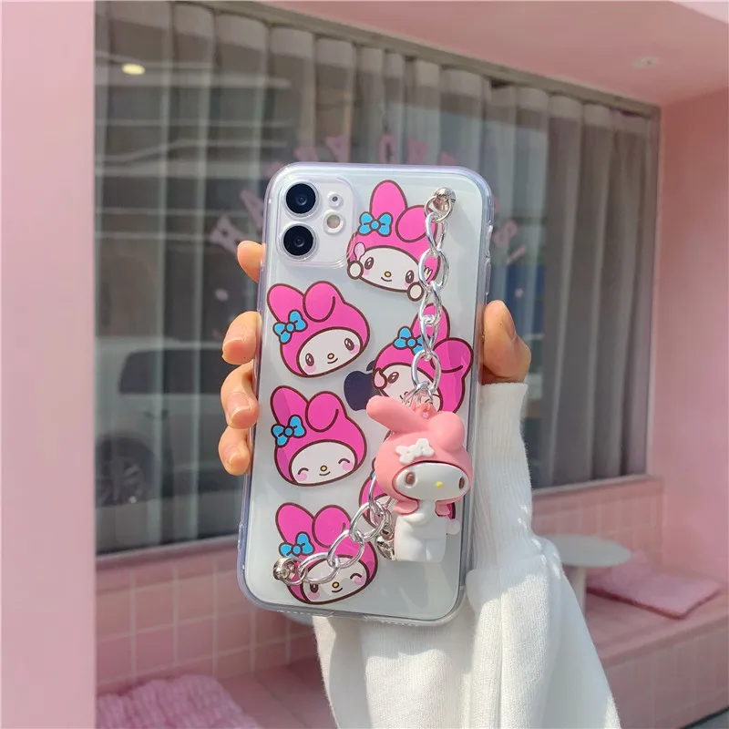 Sanrioed Kawaii Kuromi My Melody Cinnamoroll для Iphone 13 Xs Max чехол телефона силиконовый мягкий с