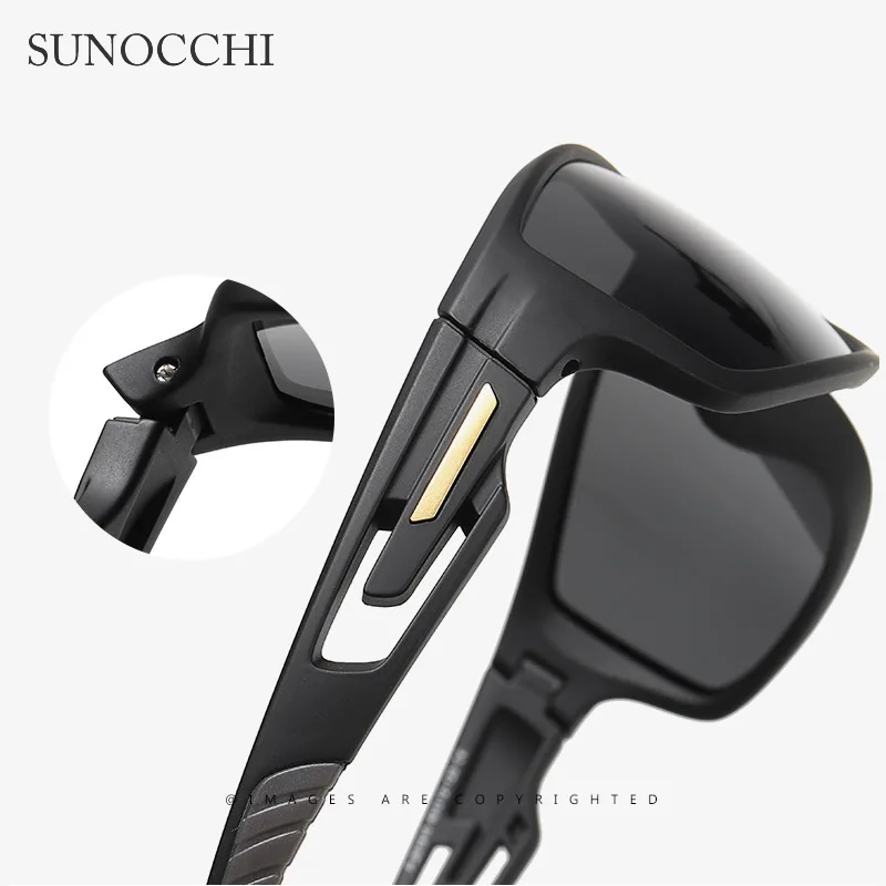 Модные квадратные поляризационные солнцезащитные очки мужские роскошные