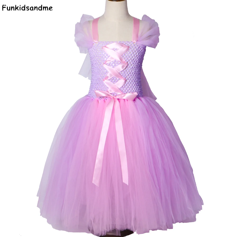 Платье-пачка принцессы Рапунцель Детский карнавальный костюм Детские