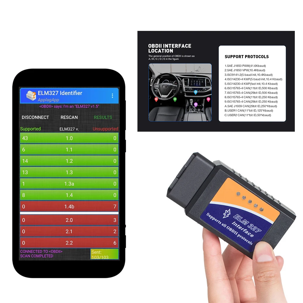 Автомобильный диагностический инструмент ELM327 V1.5 Bluetooth/Wifi OBD2 Bluetooth чип PIC18F25K80 OBD OBDII