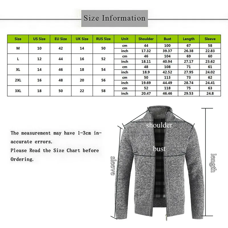 

Men Warm Thick Fashion Business Casual Sweater Cardigan Men Brand Slim Fit Knitwear Outwear Warm Winter Sweater Jumper