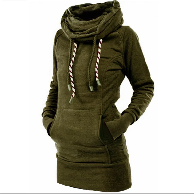 Пуловер с высоким воротником халат простые толстые толстовки женская теплая