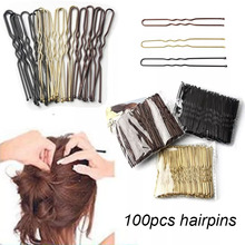100 unids/bolsa 5cm/6cm en forma de u de aleación de horquillas cabello ondulado clips metal simple...