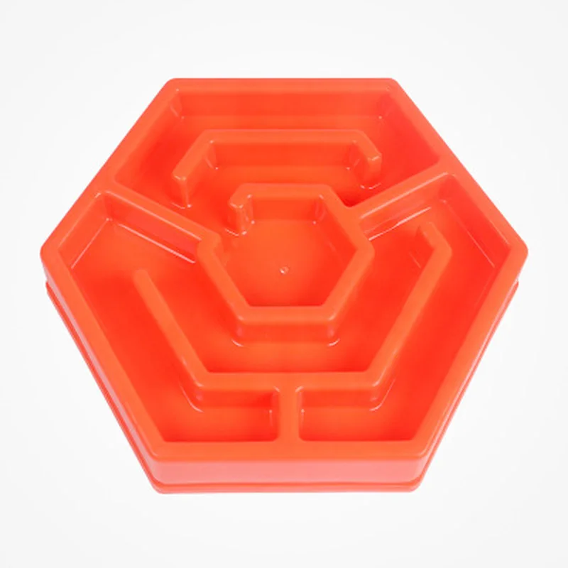 Антискользящая миска для собак медленного питания с удушками шестигранным