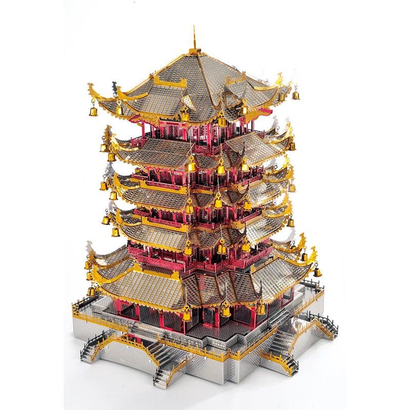 Новинка 2019 металлический 3D пазл Microworld желтая башня журавль модель сделай сам