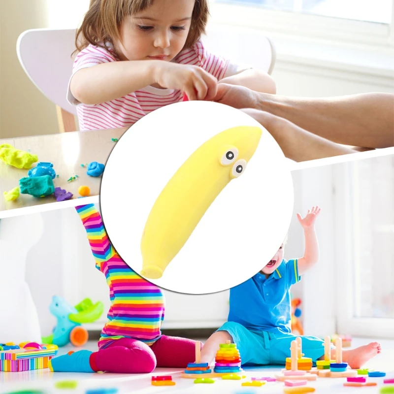 

425F имитация банана Против тревоги, фруктовая интерактивная игрушка-сжималка с медленным восстановлением для малышей, студентов, терапия дл...