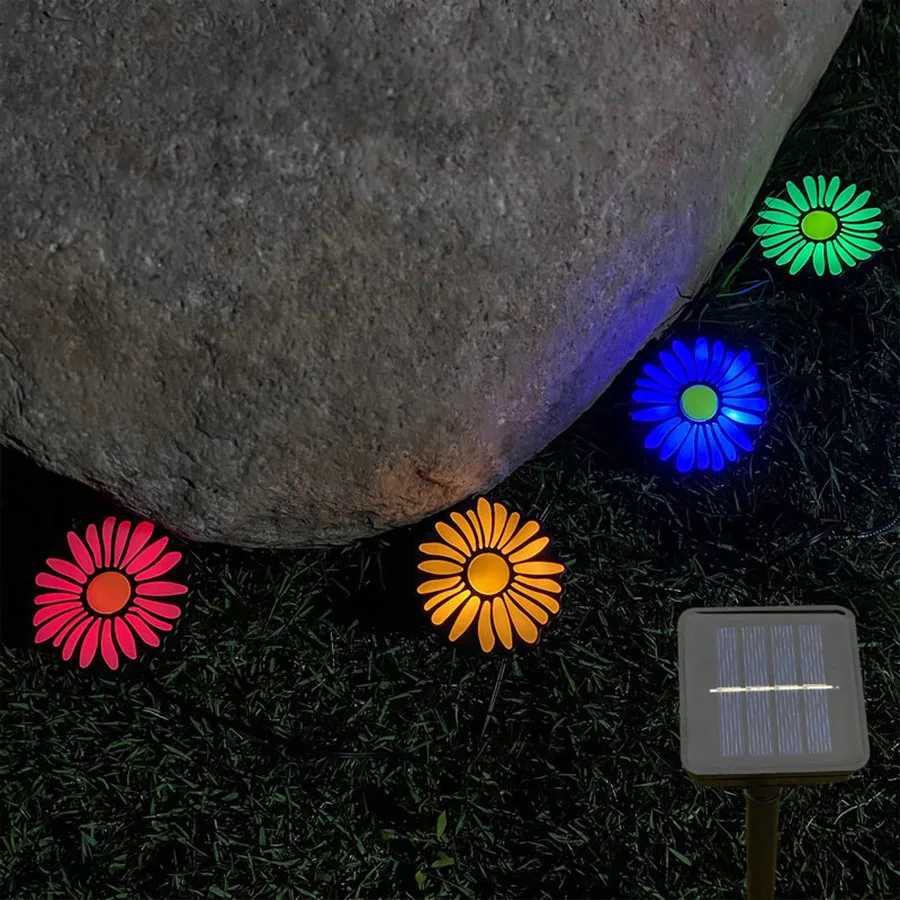 

4PCS Flower Solar LED String Light Outdoor Solar Daisy Flower Fairy Garland Light Waterproof Solar String Light For Garden Patio
