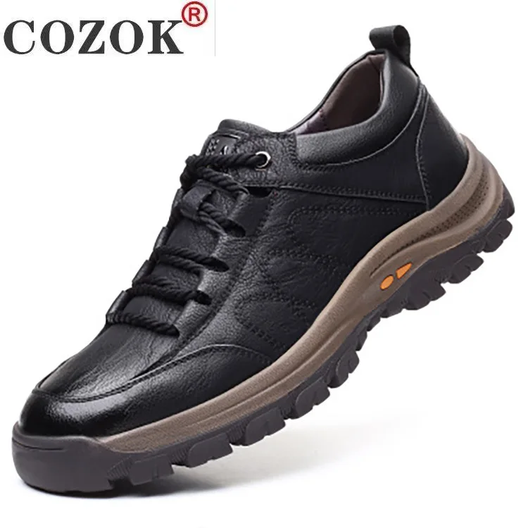 

Brand New Men Casual Shoes Spring Split Leather Thick Buttom Wear-resistant Shoes British Style Men's Fashion Sneaker Shoe