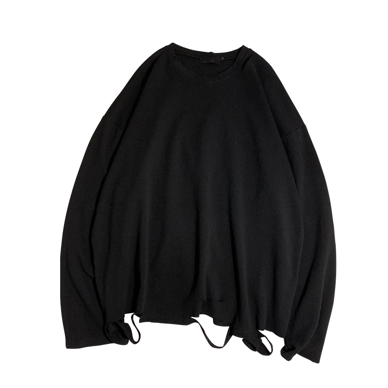 

S-3XL!ins Japanese Hong Kong style European and American high street tide brand hole long-sleeved.