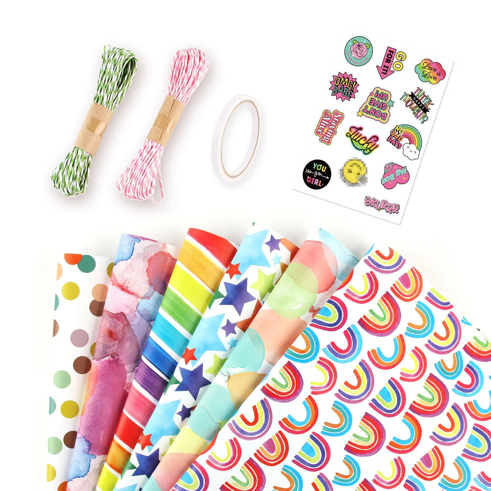 Rainbow Balloon Matte Aluminum Gradient Holiday Gift Paper Christmas Wedding Gift Wrapping Paper 50*70cm