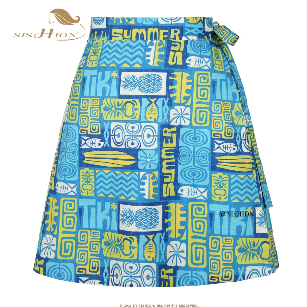 

Exotic Tiki Pattern Women Skirts SS0015 Blue Green Clothing Sexy Summer Sarong Beach Wrap Skirt Jupe Falda