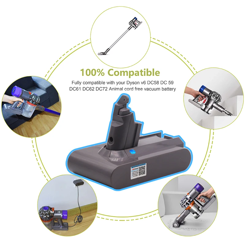 Литий ионный аккумулятор 68000 мАч 21 6 в Ач для пылесоса Dyson V6 DC58 DC59 DC61 DC62 DC74 SV09 SV07