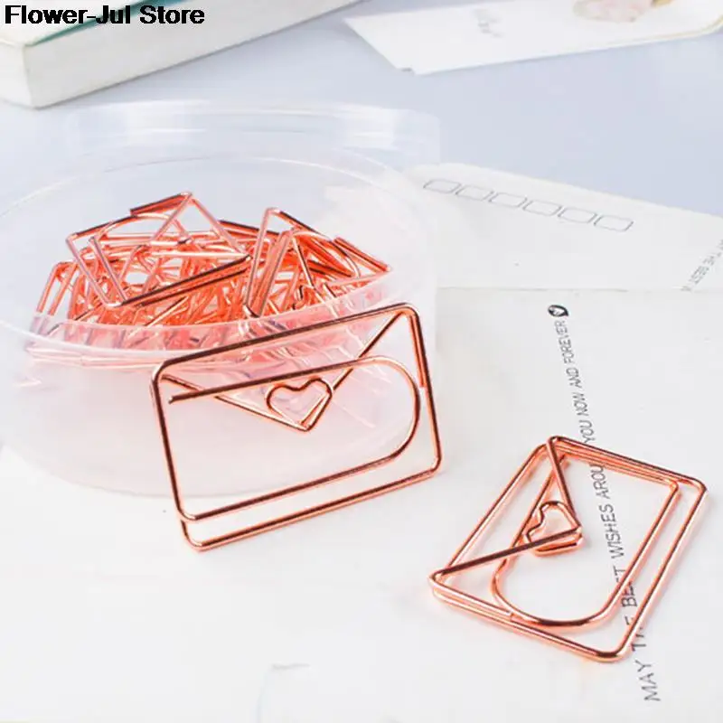 12 шт./компл. розовое золото металлические сердцевидные Форма Бумага зажимы для
