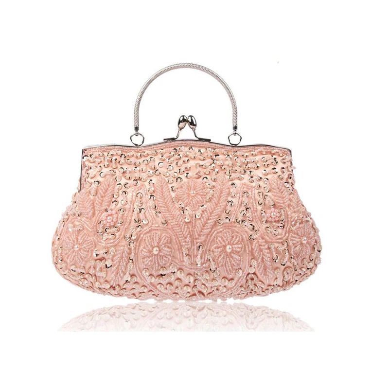 Vintage Handmade Bag Bead Embroidery Dress Bag Dinner Cosmetic Bag Toiletry bag