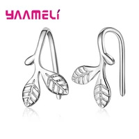 women fashion style small type 925 sterling silver green leave stud earrings hot fashion weddingengagement party jewerly