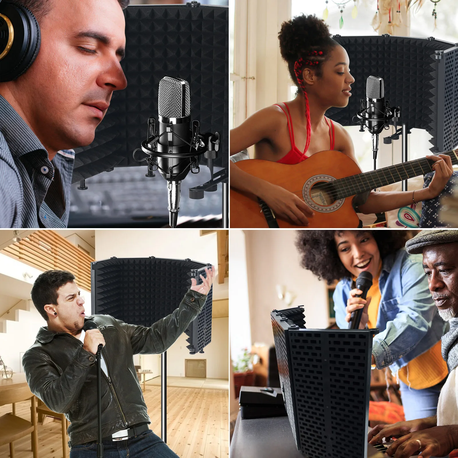 Микрофон изоляции Щит 5 Панель ветер Экран для Запись студия складной высокой