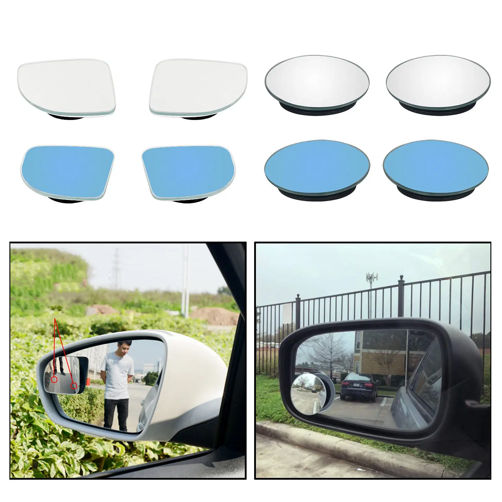 

360° Rotation Frameless HD Glass Car Blind Spot rs Convex r