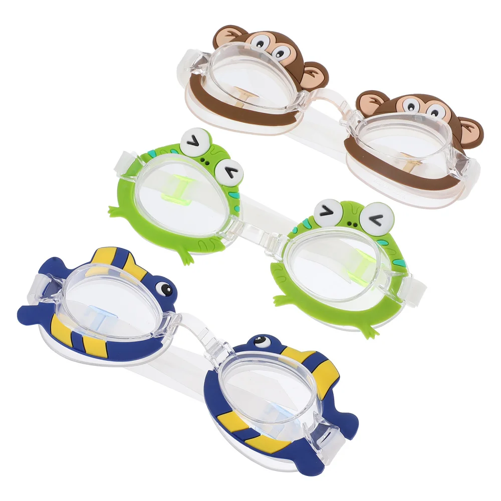 

3Pcs Waterproof Swimming Glasses Kids Swimming Anti-fog Adjustable Glasses
