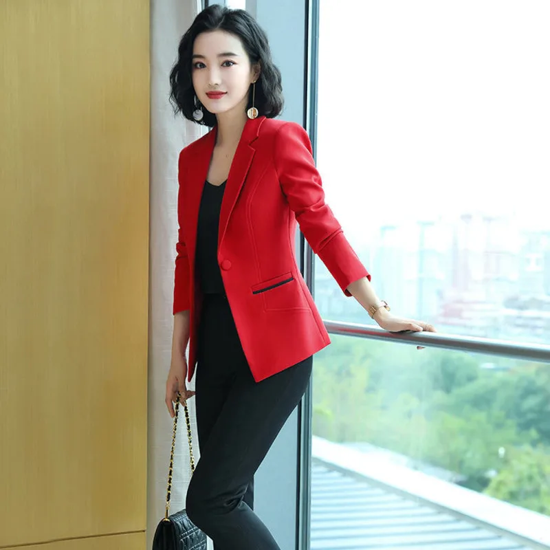 

PEONFLY Ladies Blazer Long Sleeve Blaser Women Suit jacket Female Feminine Blazer Femme White Black Blazer Autumn