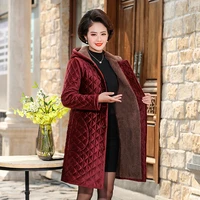 middle age women winter tops big size mother clothes plus large plus size 5xl female parka thick warm coats hooded outerwear
