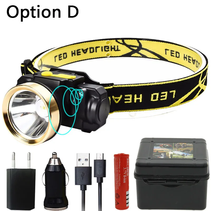 OPtion D Litwod Z209010 светодиодный инфракрасный датчик движения, головной светильник, налобный фонарь, налобный светильник, перезаряжаемый светильник-вспышка, налобный фонарь, фонарь для охоты, светильник - Испускаемый цвет: OPtion D