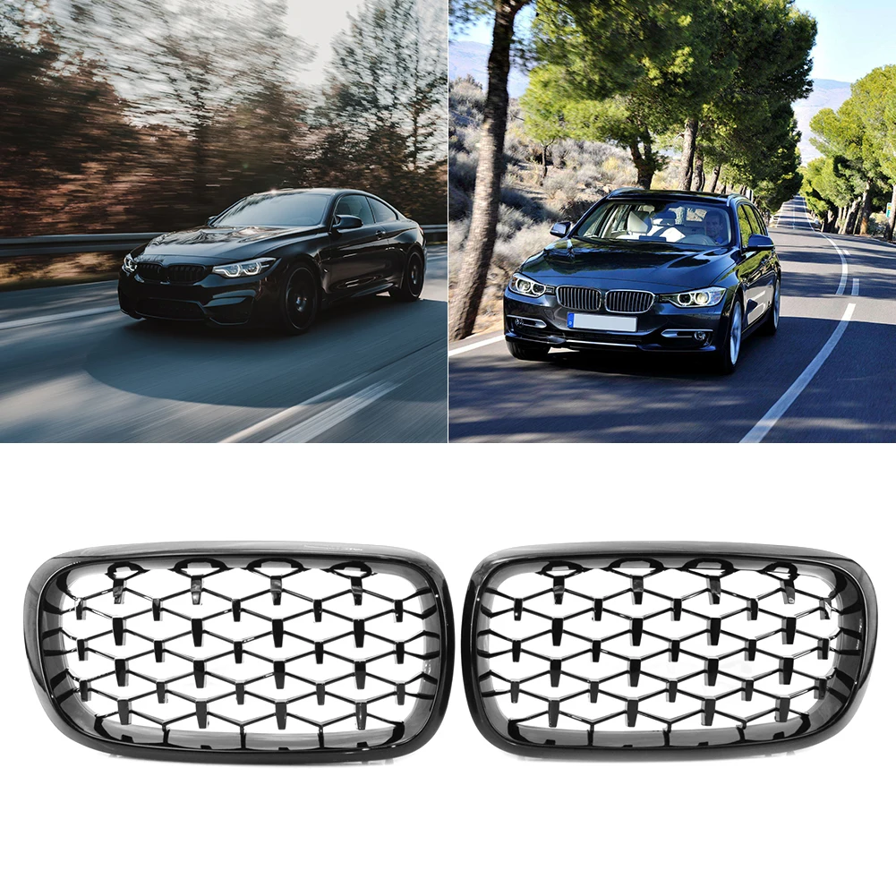 1 пара Левая Правая глянцевая черная передняя решетка почек для BMW X5 F15 2014 2016