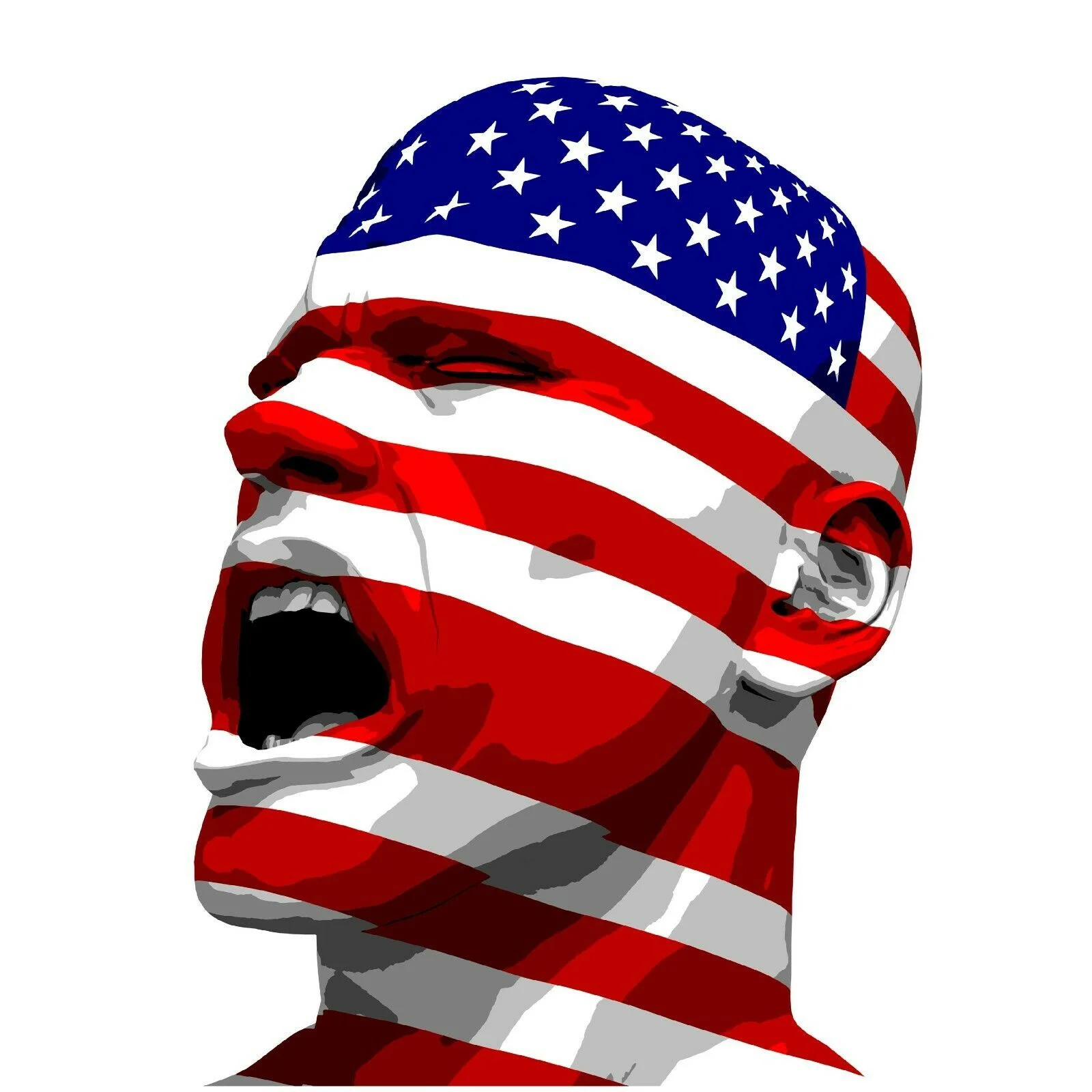 

Наклейка на стену с изображением флага США, лэптопа