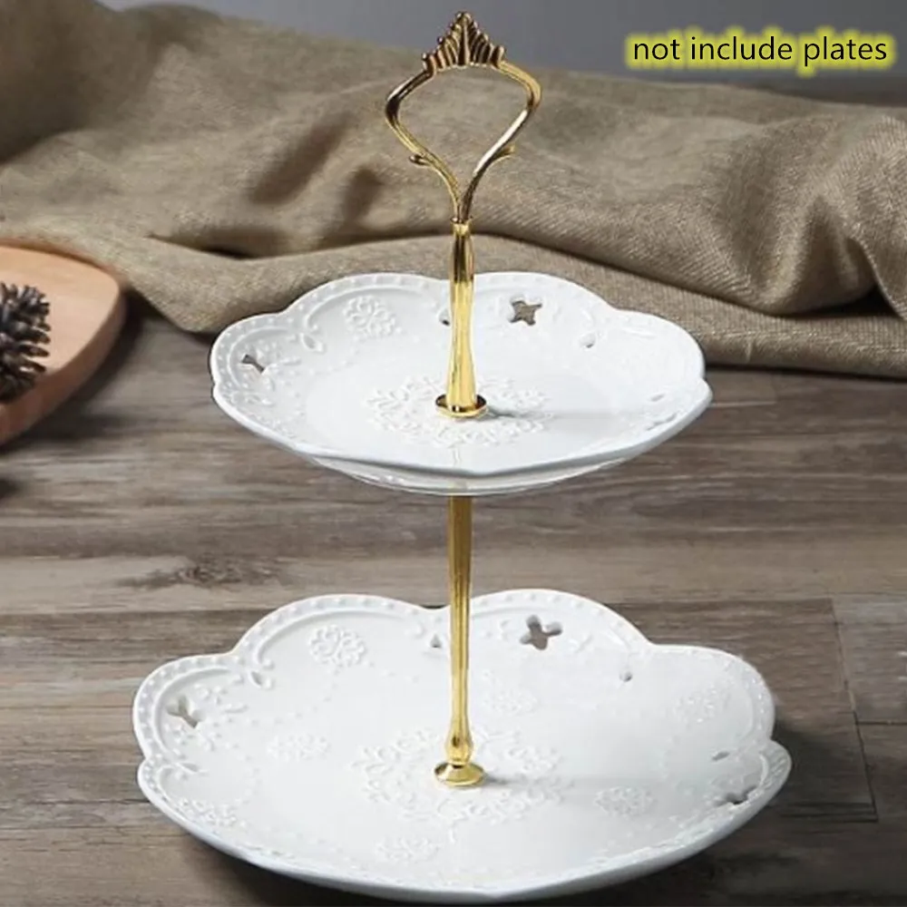 2 layers gold Металлический держатель для торта, подставка для торта, 2 уровня, фурнитура, 3 уровня, корона, металлическая пластина для торта, подставка для торта, вечерние, золотые, для дома, кухни, Аксессуары для выпечки - Цвет: 2 layers gold
