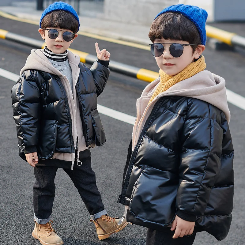 CUHK Children s Clothing Boys Winter Coat Jacket Children Mid-length Down Down Coat Western Style Thick Winter Coat