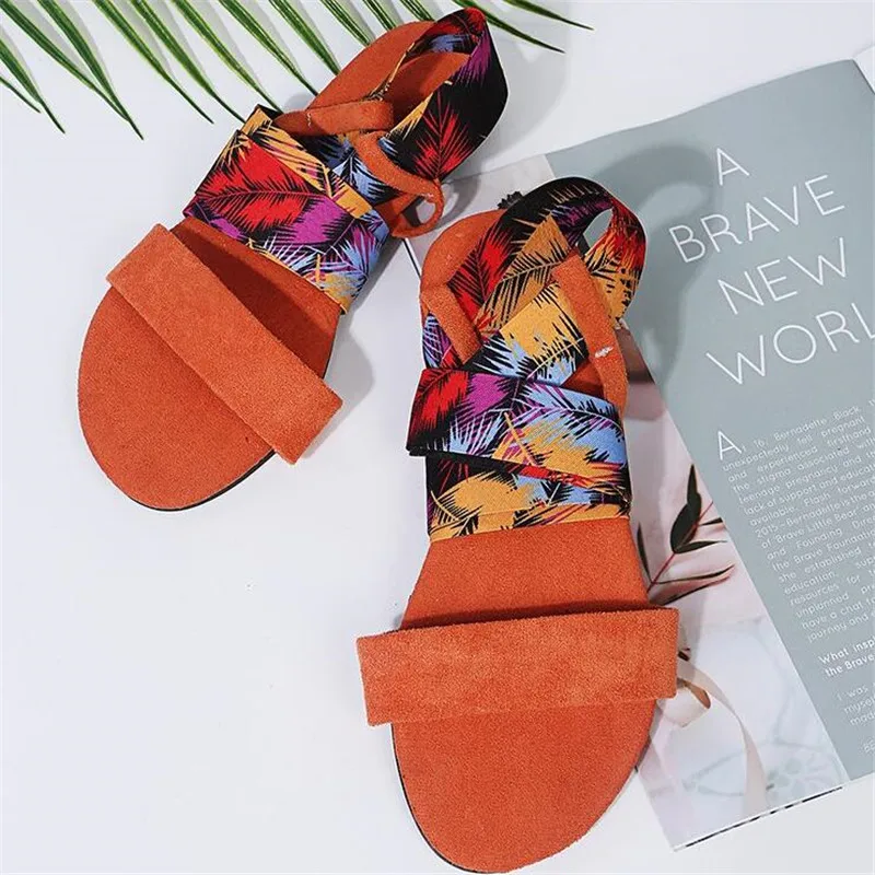 

Flat satin lace-up large size women's sandals 2021 summer new fashion platform sandals womens shoes casual women slides