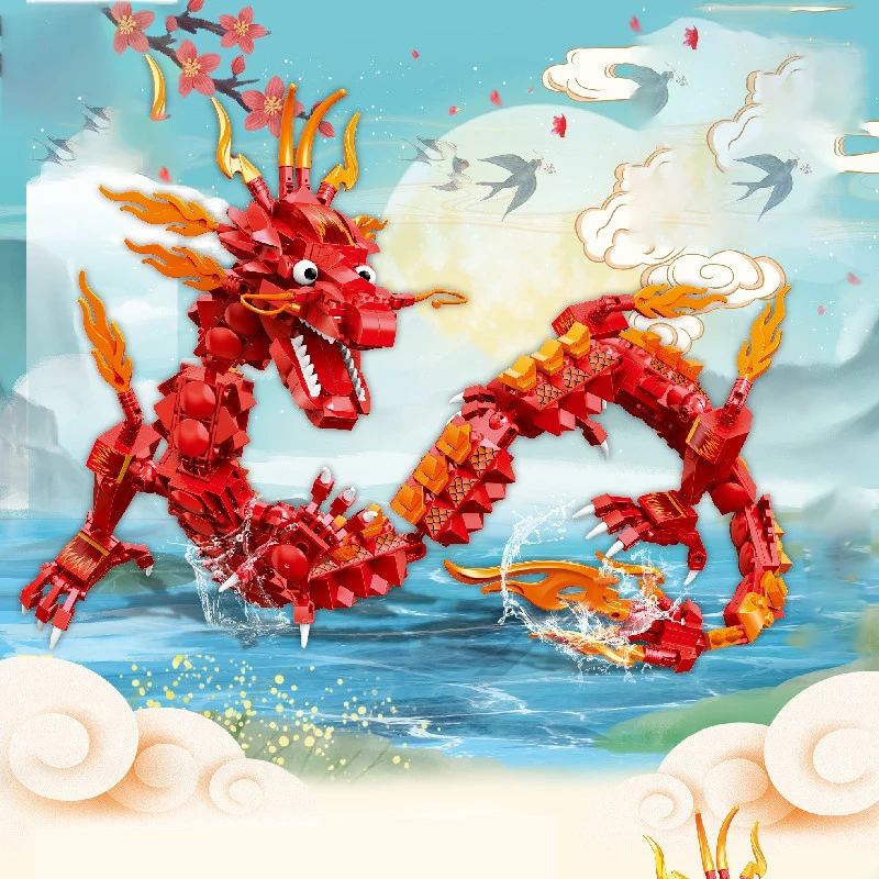 600 шт. китайский дракон серии синий белый желтый красный зеленый пять Цвет Форма