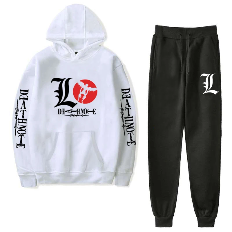 

Sweatshirt Tracksuit Trousers Death Note Printing Autumn Boys Girls Hoodie Set Men Clothes Women Fashion Hoodies and Pants