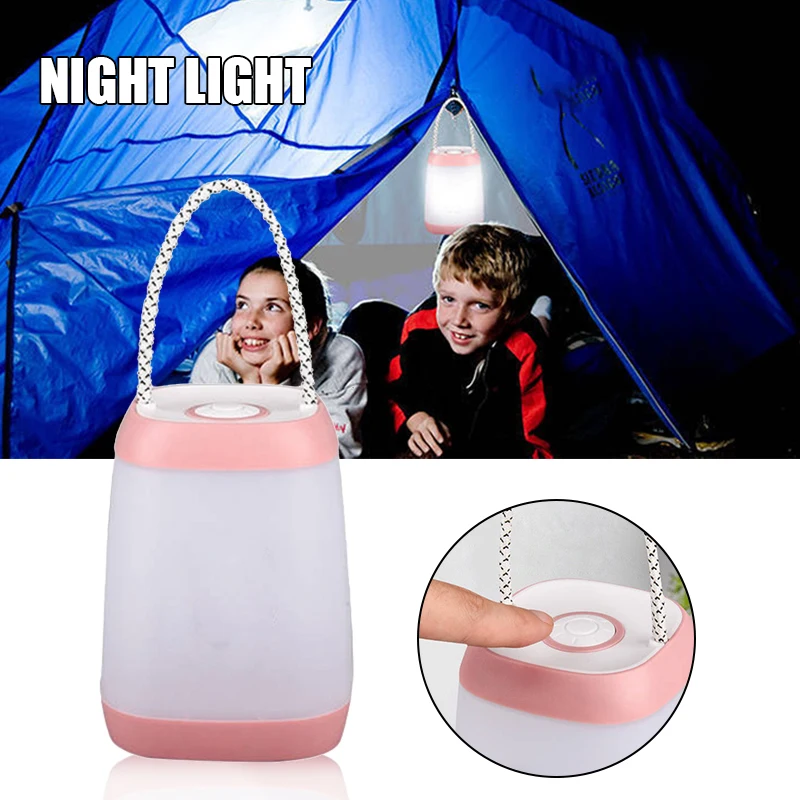 

LED Night Light USB Rechargeable Camping Light Bedside Lamp Handle Rope for Bedroom Outdoor Camping Living Room Parties NOV99