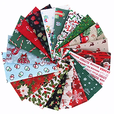 Рождественская серия хлопчатобумажной ткани 20*25 см зеленая ткань маленький