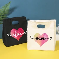 personal custom name diy functional cooler lunch box portable insulated bento bag thermal picnic food bags gift for women kids