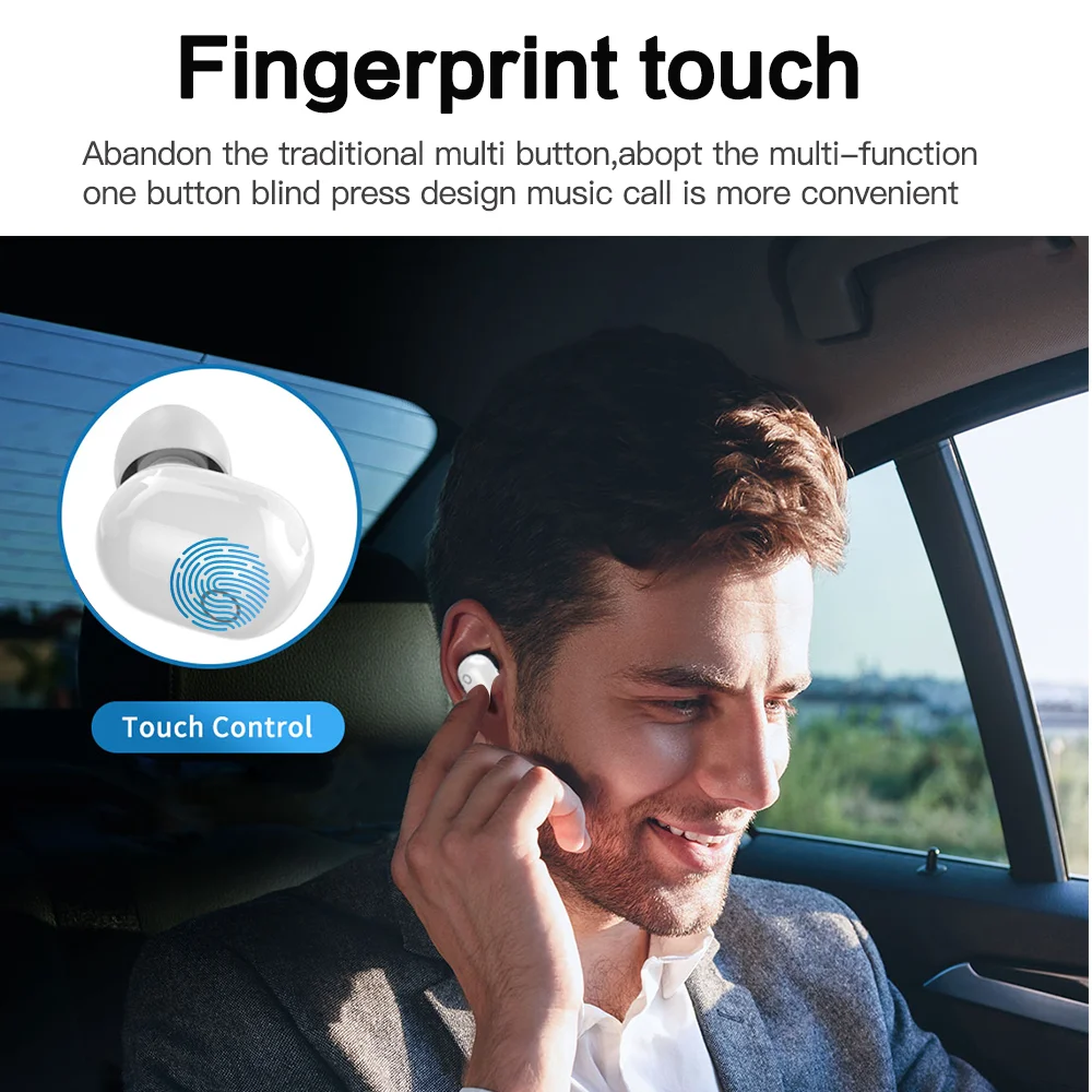 

Cigfun Wireless Headphones Bluetooth 5.0 Earphone TWS HIFI Mini In-ear Sports Headset Waterproof Earbuds 1800mAh Headset Mic