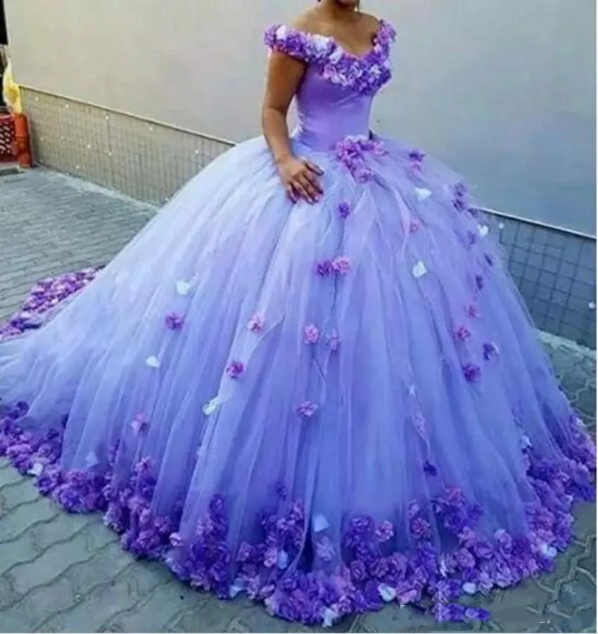 as picture Коллекция года, скромные платья с открытыми плечами и шлейфом, пышные платья Роскошные бальные платья для выпускного вечера с объемным цветочным рисунком, милые 16 маскарадные платья для девочек - Цвет: as picture