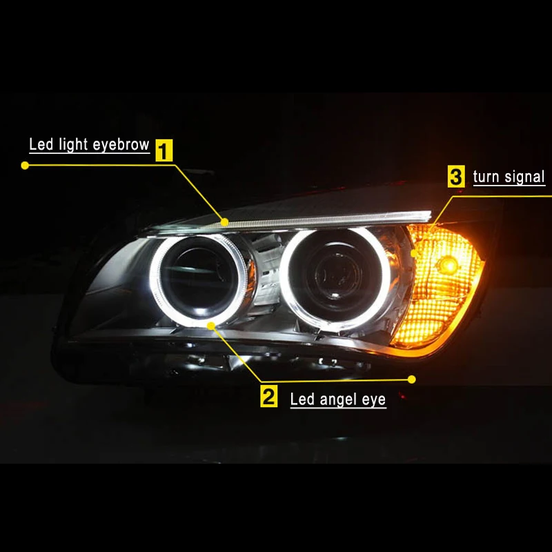 Автомобильные фары для BMW X1 09-15 фар светодиодные ангельские глазки дневного и