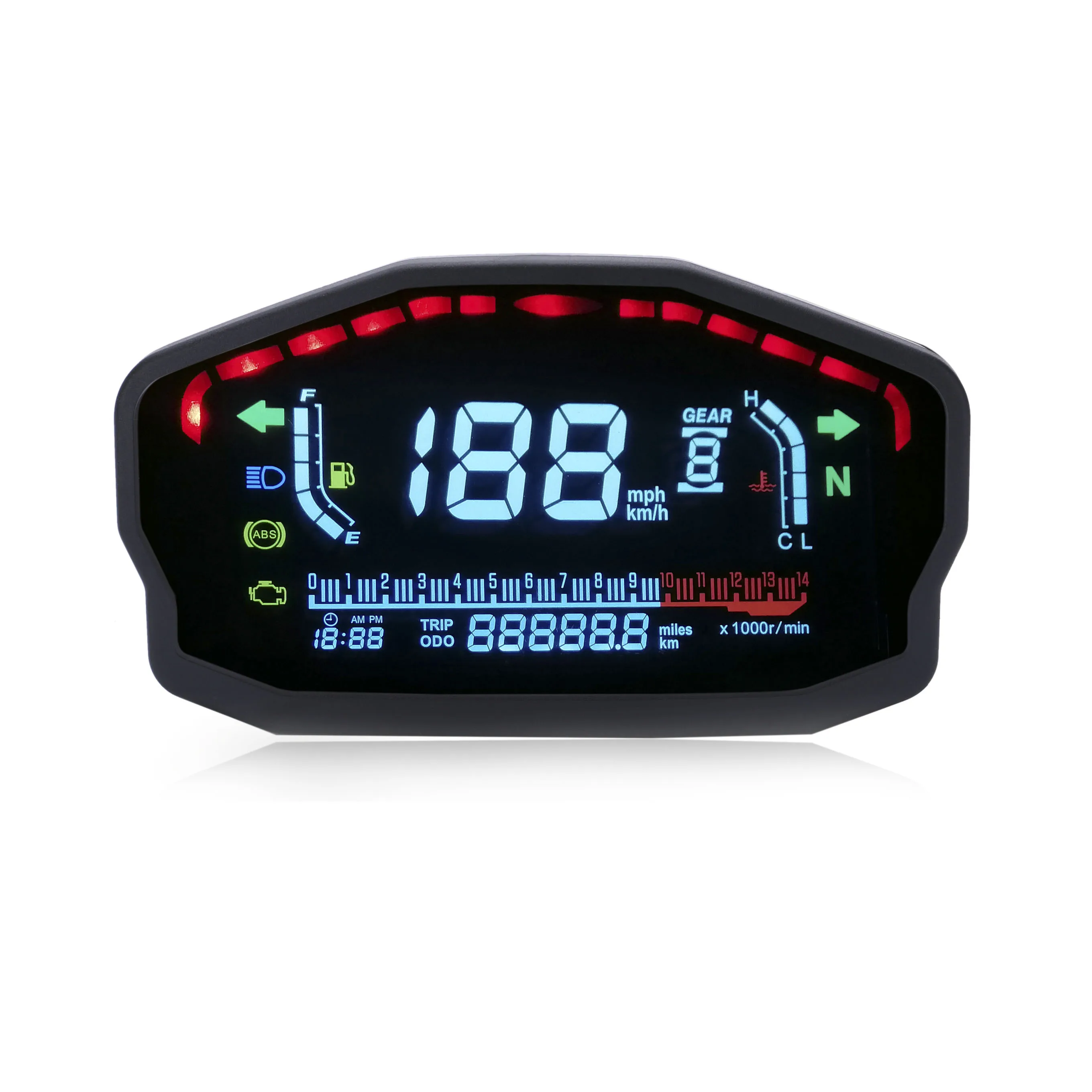 

Universal LED LCD Speedometer Digital Backlight Odometer For 1/2/4 Cylinders Motorcycle For BMW Honda Ducati Kawasaki Yamaha