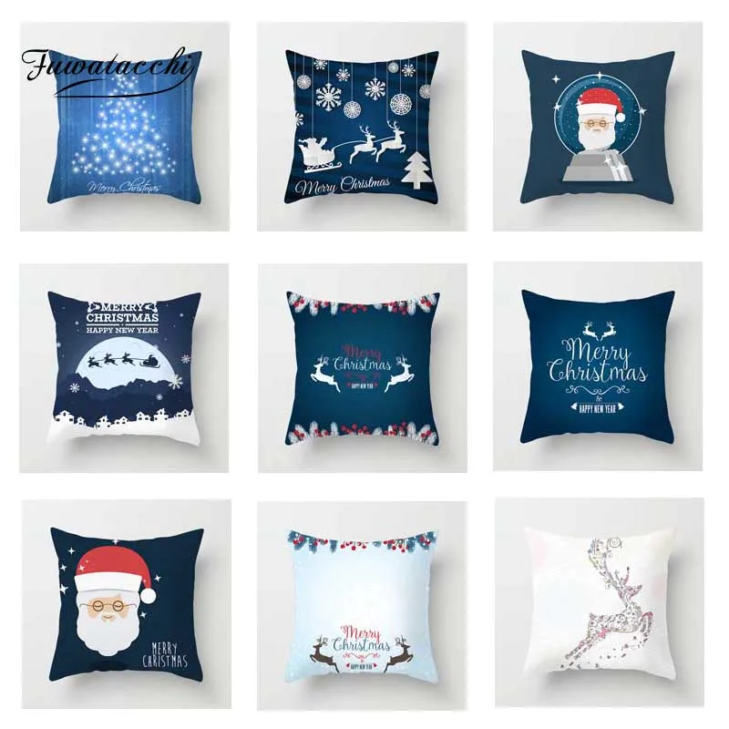 Fuwatacchi Nordic Стиль Наволочка на подушку Санта олень мягкая декоративная наволочка