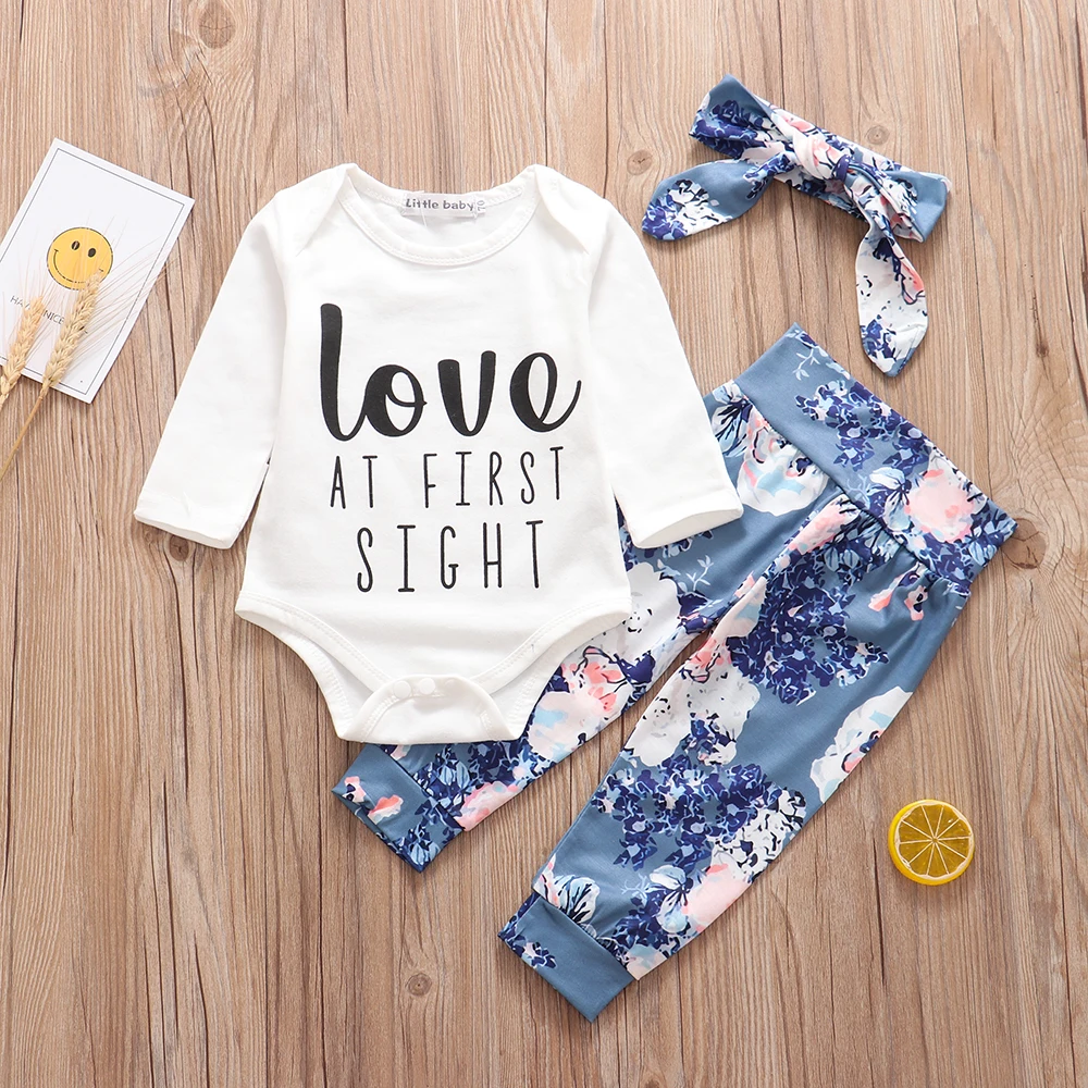 Комплект из 3 предметов! 2019 новая осенняя одежда для маленьких девочек хлопковый