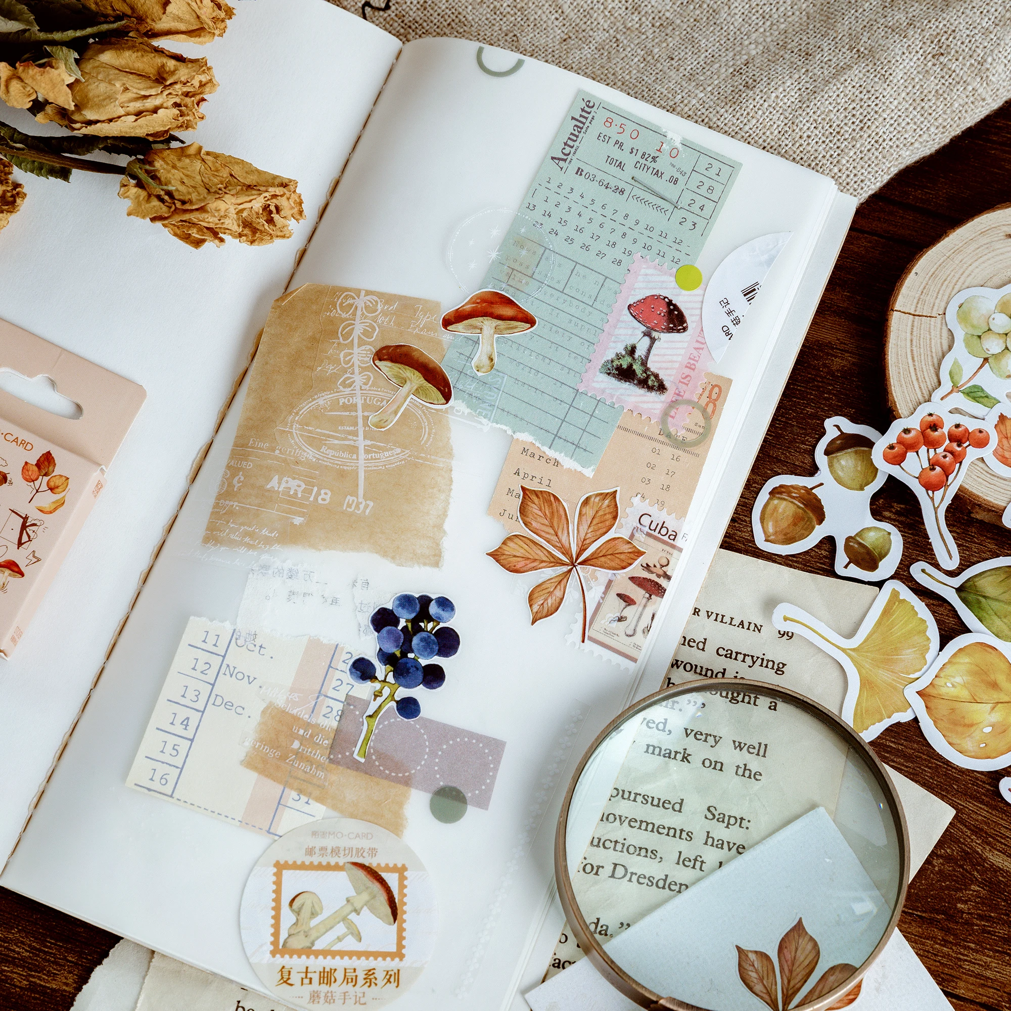 46 pcs Autumn deciduous fruit paper sticker Mini adhesive Sticker Decoration diy Scrapbooking Seal stamp Bullet Journal Stickers | Дом и сад