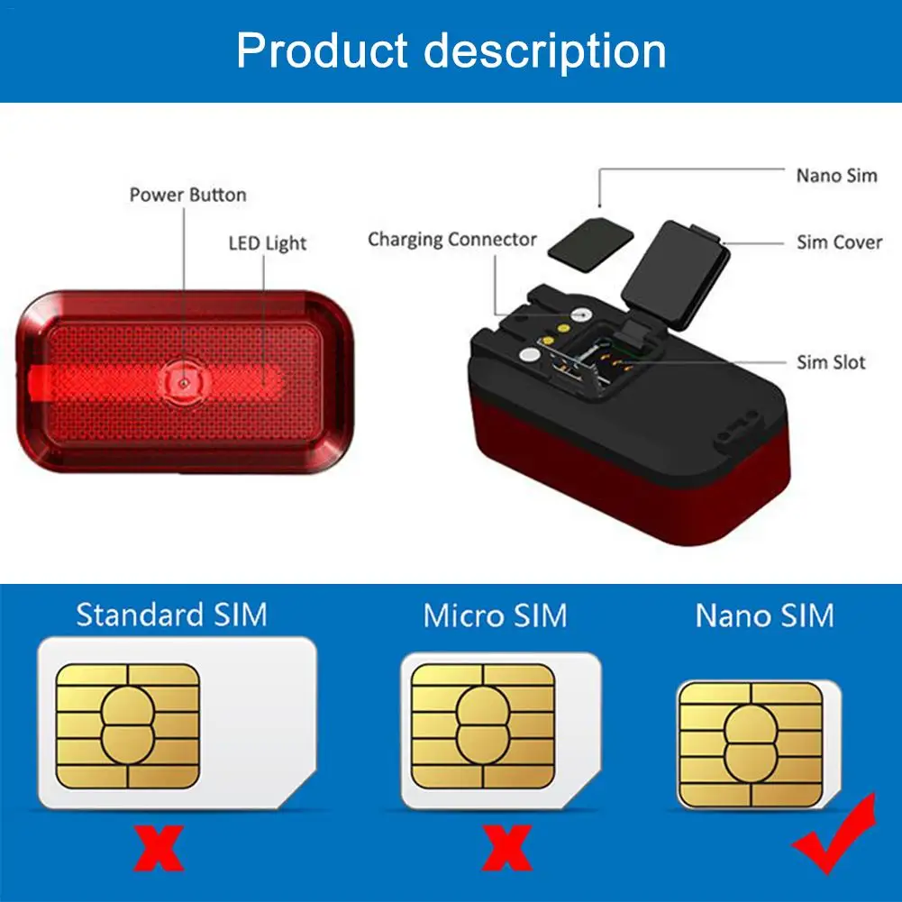 

New T630 GPS Anti-lost Tracker For Dog Children Pet Motorcycle Kids Bike Waterproof Tracking Locator Standby 7 Days Dropshipping