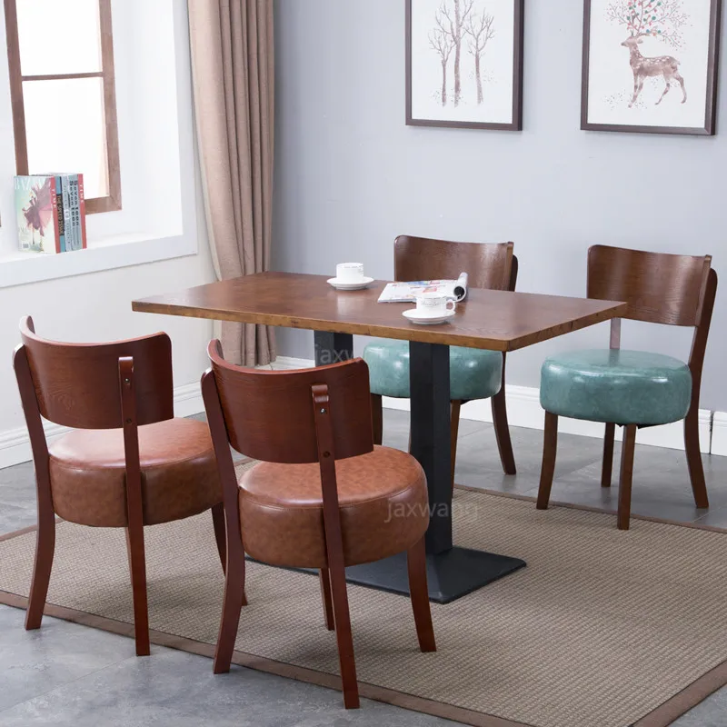 Современный обеденный стул домашний со спинкой простой для ресторана из массива