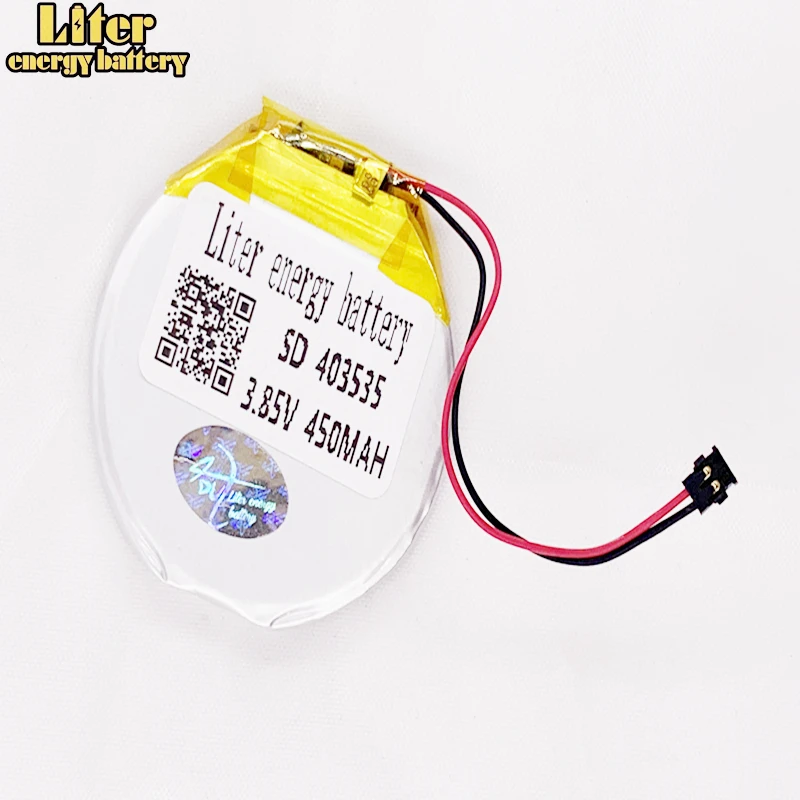 3 7 V 85 403535 450mAh перезаряжаемый литий полимерный Круглый Аккумулятор для умных